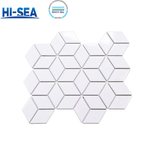 Diamond Mosaic White Ceramic Tile